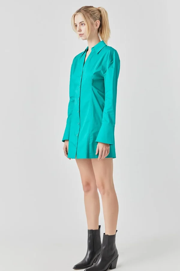 GREY LAB Tops*- Cotton Shirt Dress GREEN