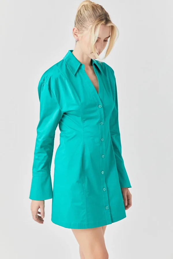 GREY LAB Tops*- Cotton Shirt Dress GREEN