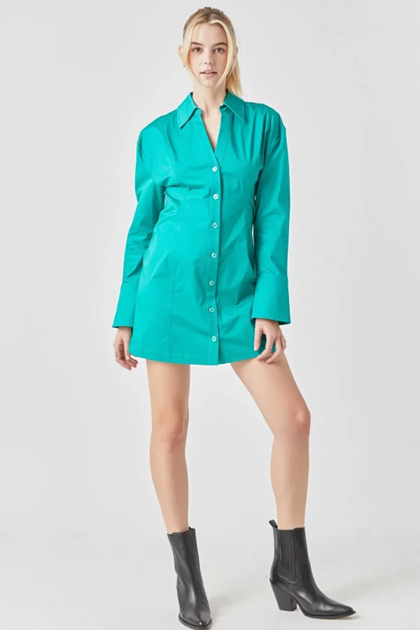 GREY LAB Tops*- Cotton Shirt Dress GREEN