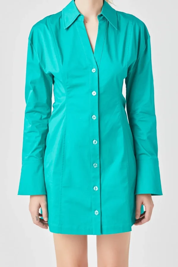 GREY LAB Tops*- Cotton Shirt Dress GREEN