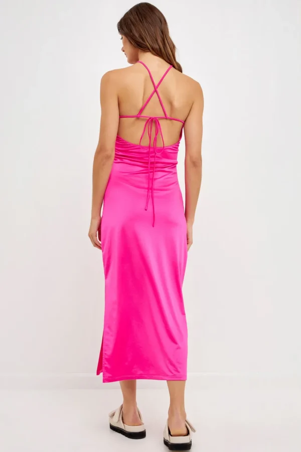 GREY LAB Tops*- Cut Out Slinky Maxi Dress FUCHSIA