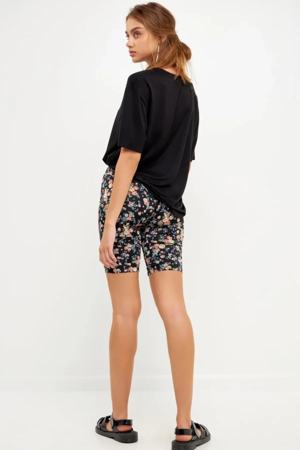 GREY LAB Tops*- Floral Print Bike Shorts BLACKMULTI