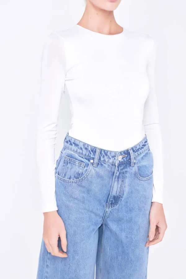 GREY LAB Tops*- Long Sleeve Soft Bodysuit