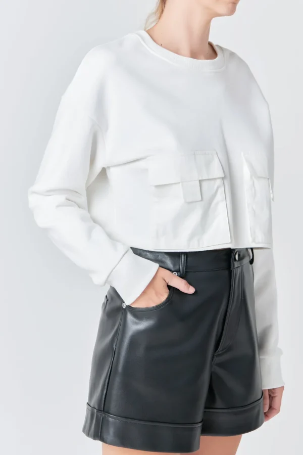 GREY LAB Tops*- Pockets Detail Cropped Sweatshirt