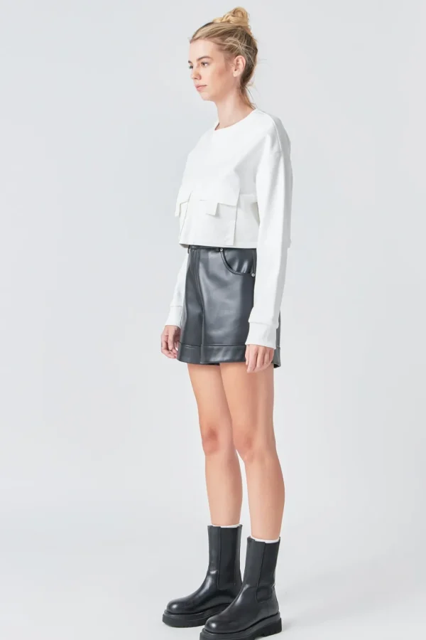 GREY LAB Tops*- Pockets Detail Cropped Sweatshirt