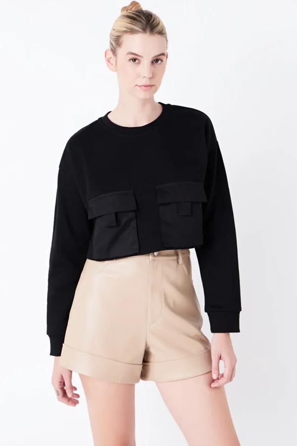 GREY LAB Tops*- Pockets Detail Cropped Sweatshirt