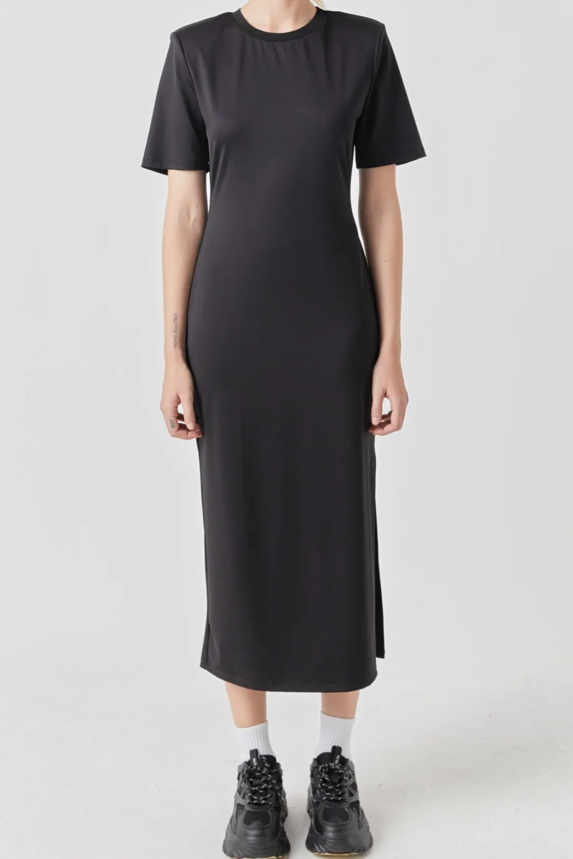 grey_lab__power_shoulder__2-1.webp GREY LAB Tops*- Power Shoulder Maxi Dress BLACK
