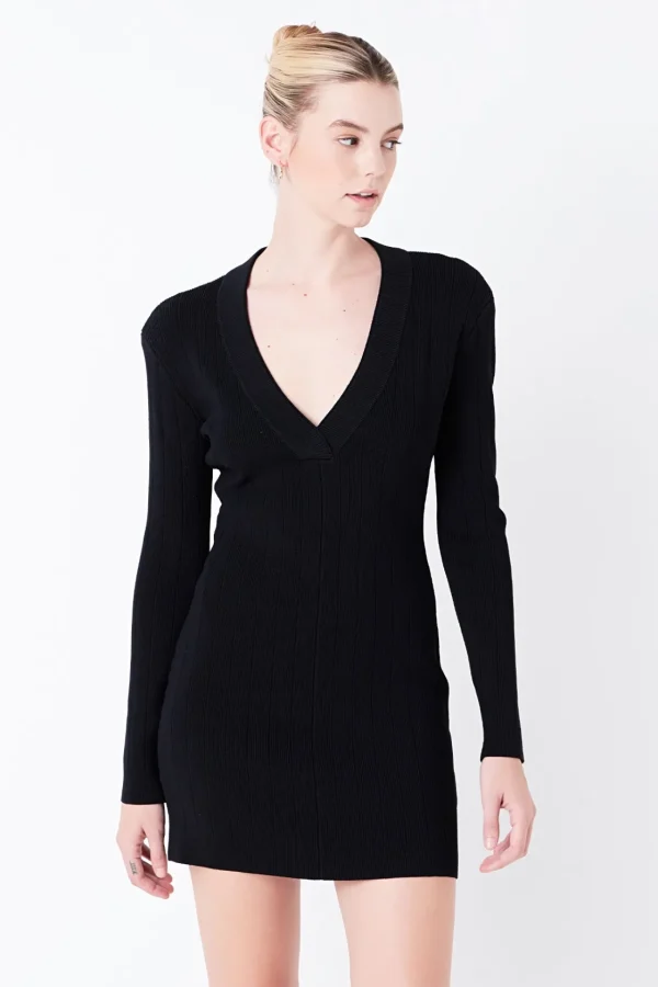 GREY LAB Tops*- Power Shoulder Mini Knit Dress