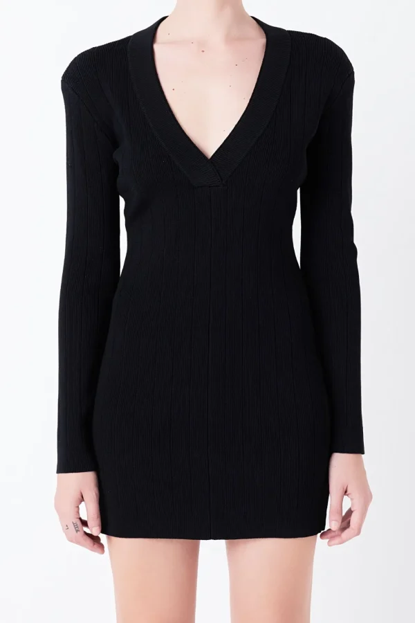 GREY LAB Tops*- Power Shoulder Mini Knit Dress