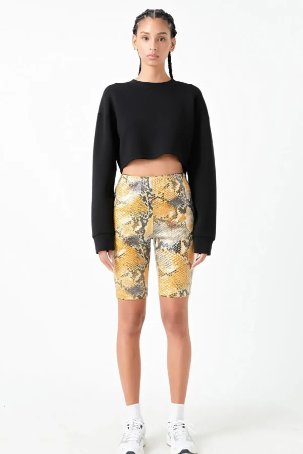 GREY LAB Tops*- Python Sequin Biker Shorts MULTI