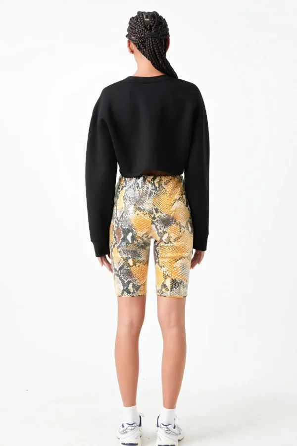 GREY LAB Tops*- Python Sequin Biker Shorts MULTI