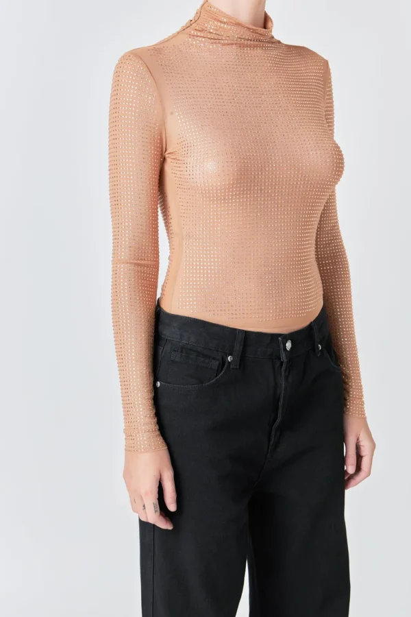 GREY LAB Tops*- Rhinestone Mesh Bodysuit