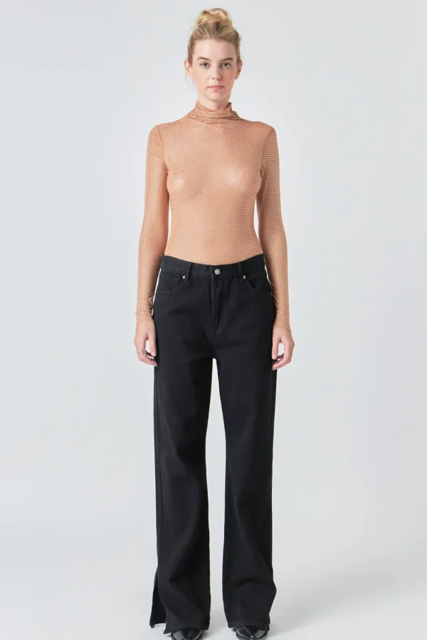 GREY LAB Tops*- Rhinestone Mesh Bodysuit