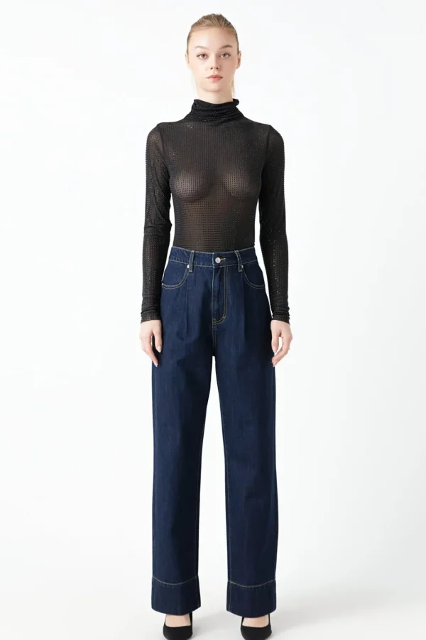 GREY LAB Tops*- Rhinestone Mesh Bodysuit