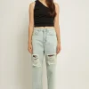 GREY LAB Tops*- Ruched One Shoulder Crop Top