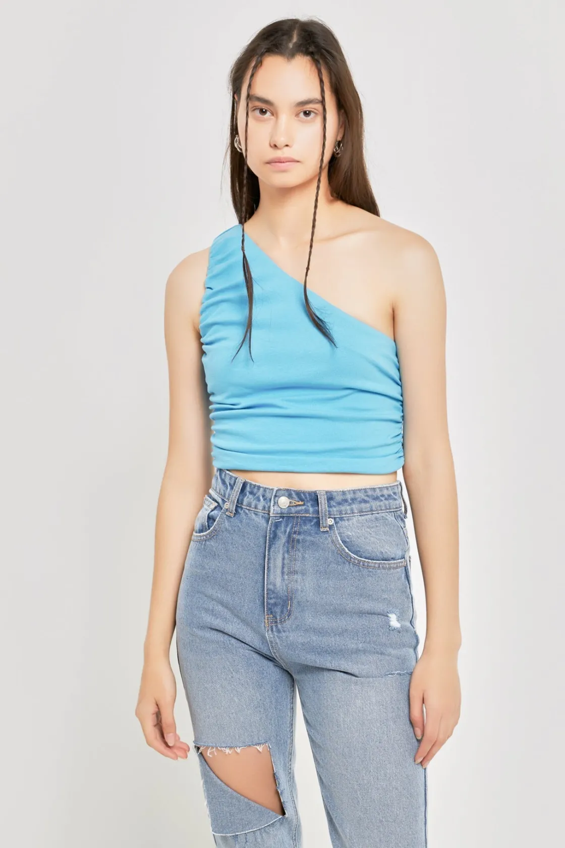 grey_lab__ruched_one_shou_14.webp GREY LAB Tops*- Ruched One Shoulder Crop Top