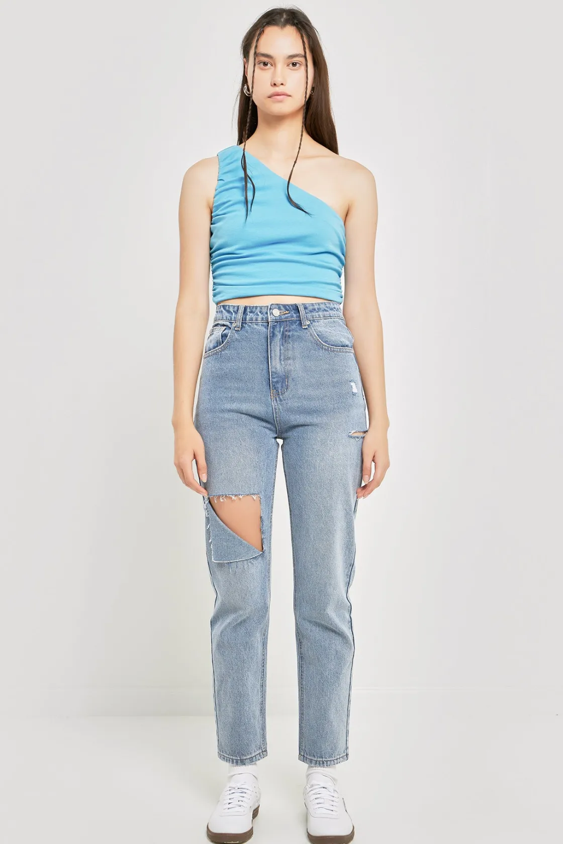 grey_lab__ruched_one_shou_15.webp GREY LAB Tops*- Ruched One Shoulder Crop Top
