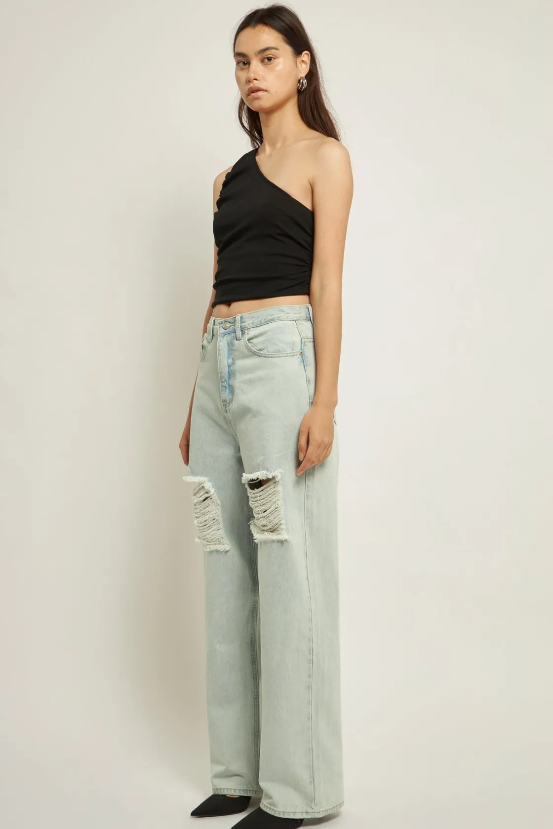 grey_lab__ruched_one_shou_2.webp GREY LAB Tops*- Ruched One Shoulder Crop Top