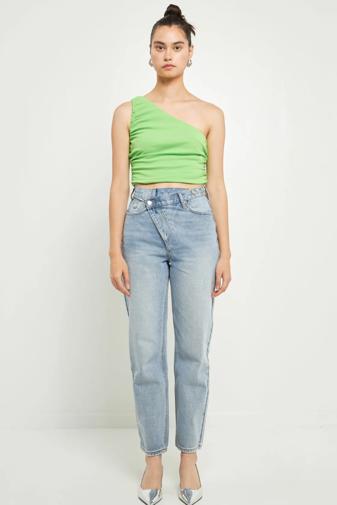 grey_lab__ruched_one_shou_5.webp GREY LAB Tops*- Ruched One Shoulder Crop Top