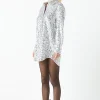 GREY LAB Tops*- Sequin Shirt Dress SILVER