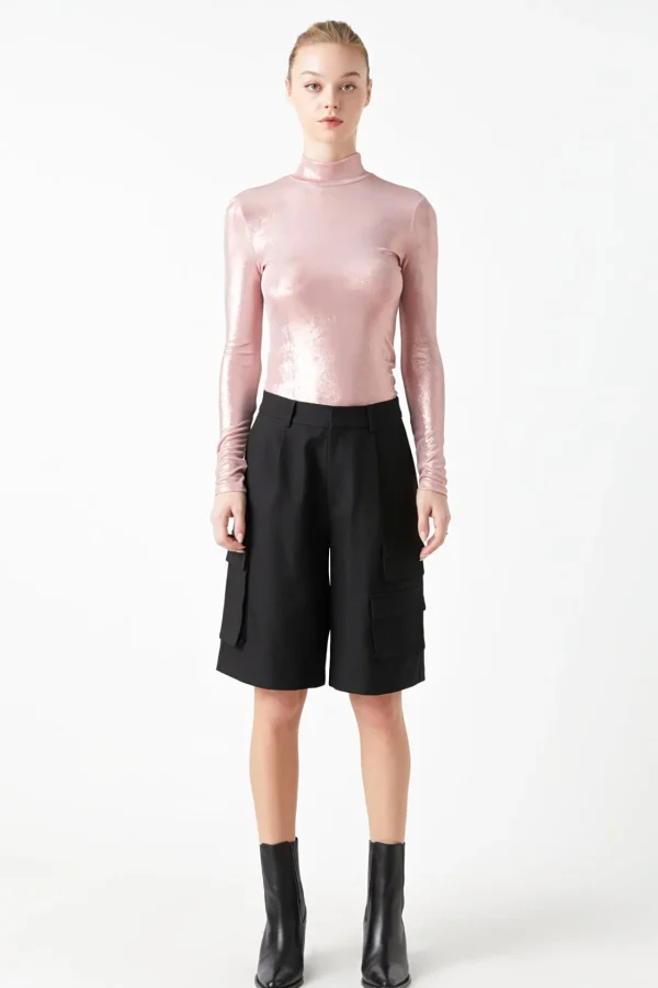 GREY LAB Tops*- Shiny Turtle Neck Top