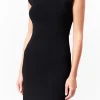 GREY LAB Tops*- Shoulder Pad Knitdown Mini Dress BLACK