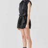 GREY LAB Tops*- Shoulder Pleated Collared Romper