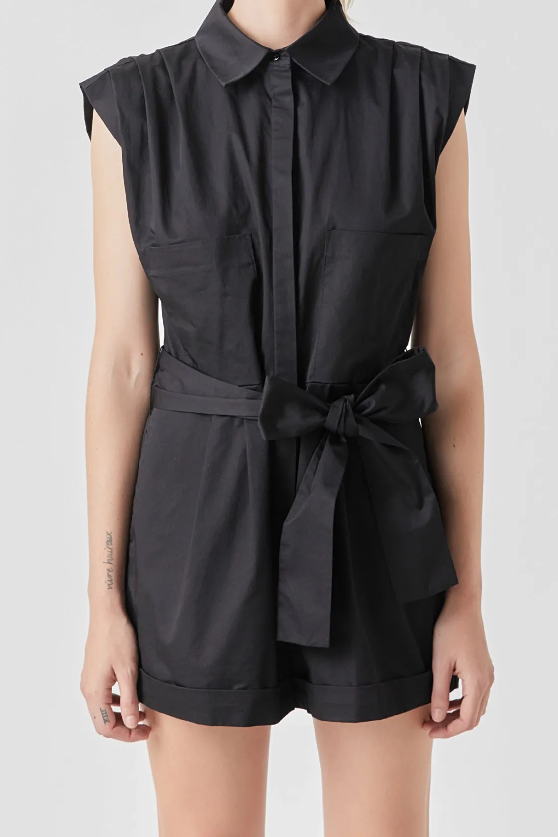grey_lab__shoulder_pleate_2.webp GREY LAB Tops*- Shoulder Pleated Collared Romper