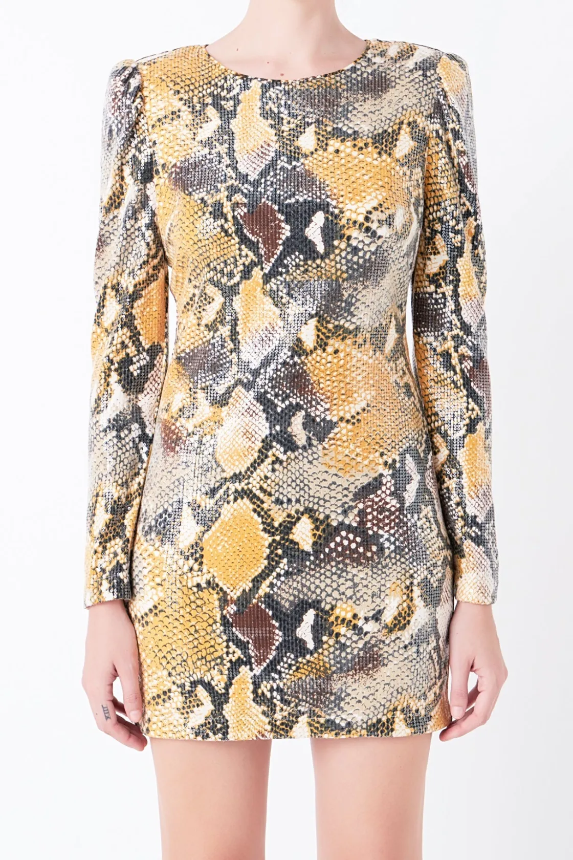 grey_lab__snakeskin_sequi_3.webp GREY LAB Tops*- Snakeskin Sequin Mini Dress MULTI