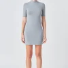 GREY LAB Tops*- Soft Mock Neck Mini Dress HEATHERGREY