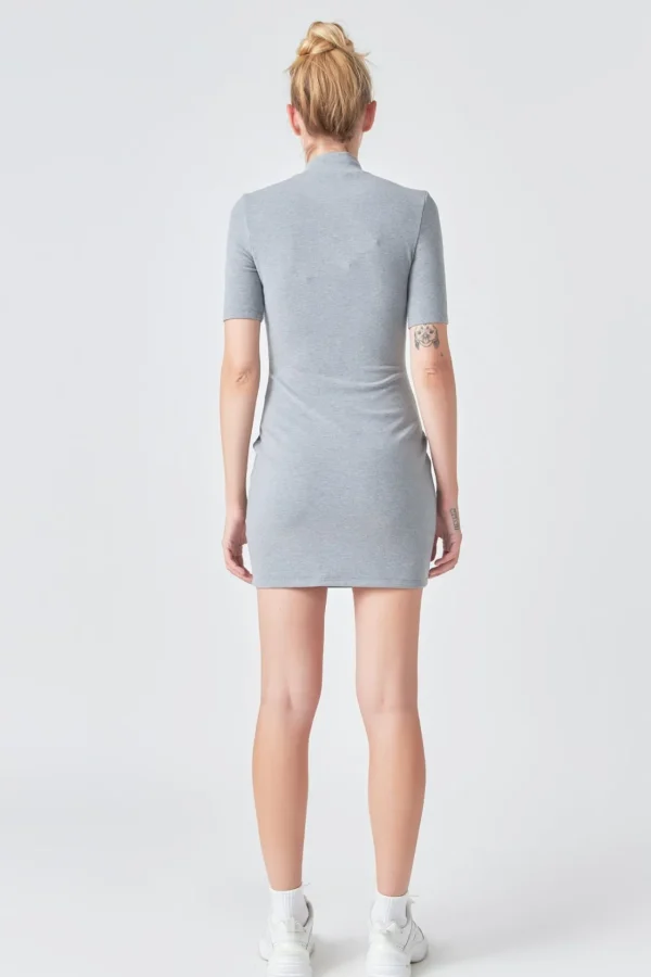 GREY LAB Tops*- Soft Mock Neck Mini Dress HEATHERGREY