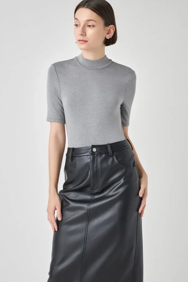 GREY LAB Tops*- Soft Mock Neck Bodysuit