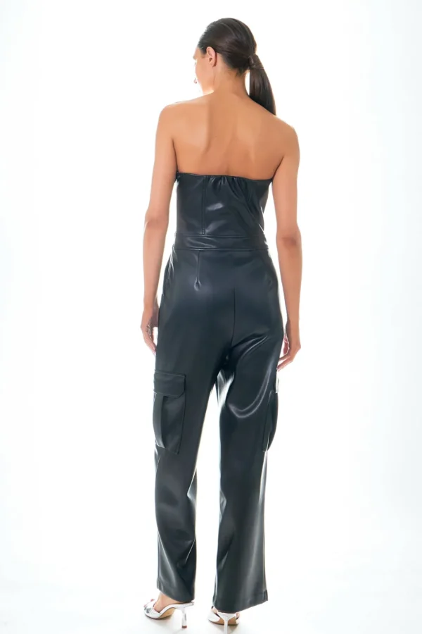 GREY LAB Tops | One Pieces*- Tube Top Cargo Jumpsuit BLACK