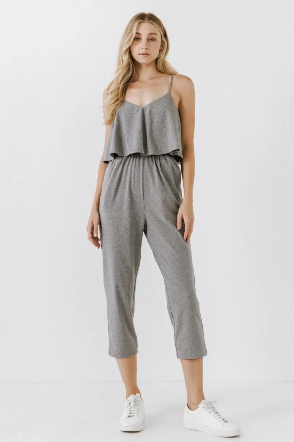 LA'VEN Tops | One Pieces*LA'VEN - Knit Sleeveless Jumpsuit