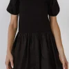 ENGLISH FACTORY Tops*Mix Media Balloon Mini Dress