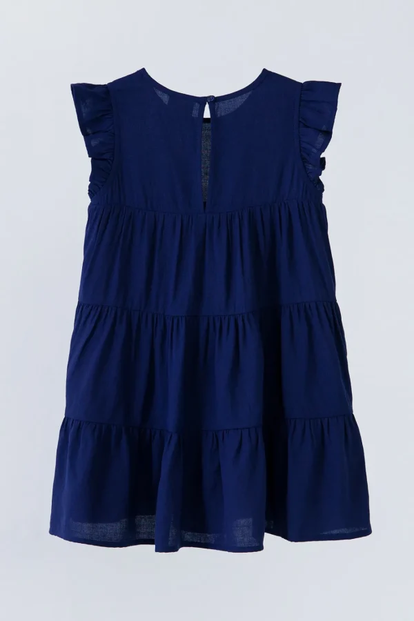 RECESS KIDS Tops*- Ruffled Tiered Babydoll Dress NAVY