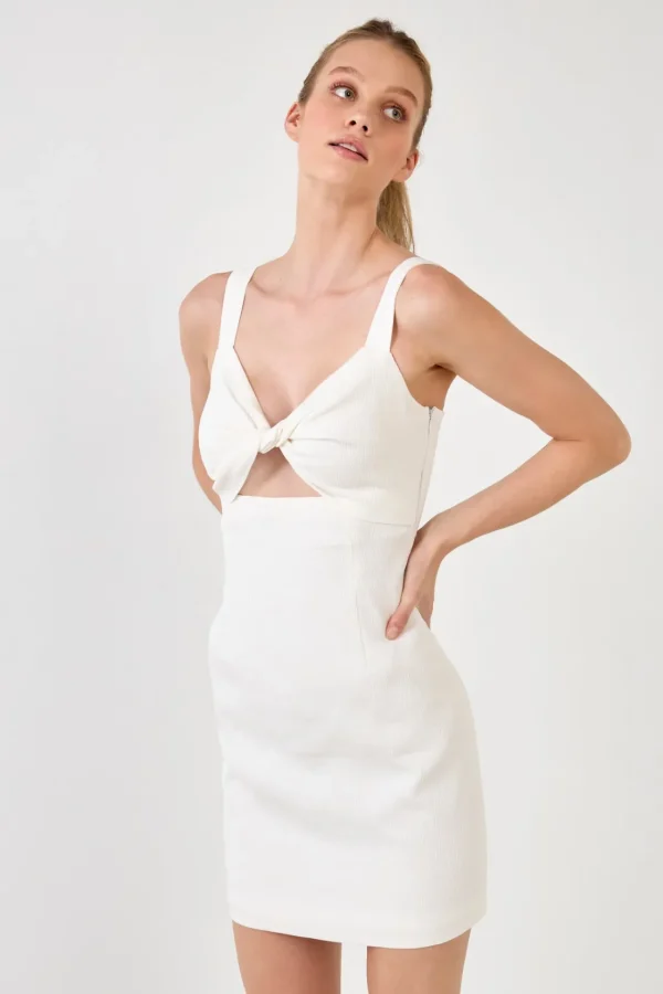 ENDLESS ROSE Tops*Soft Touch Plisse Twist Mini Dress