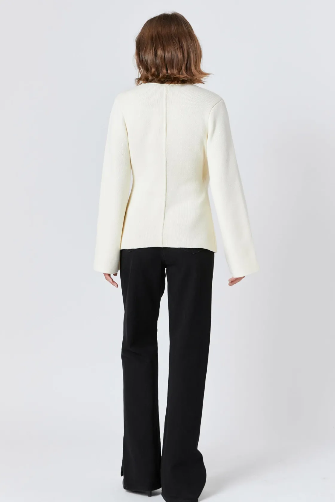 endless_rose___button_cin_3.webp ENDLESS ROSE Cardigans*- 2 Button Cinched Sweater Cardigan IVORY