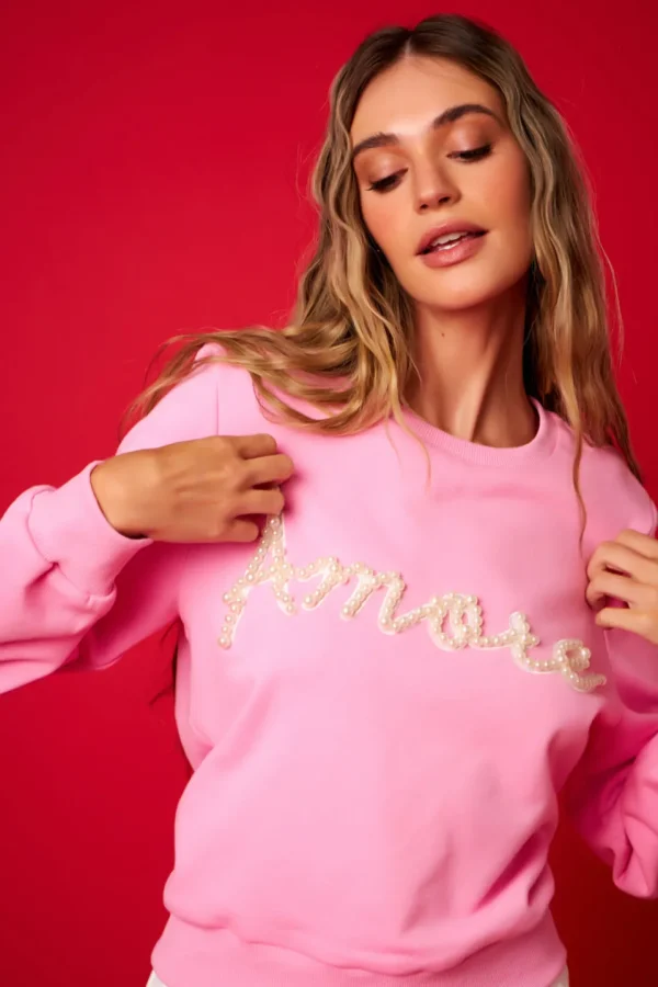 ENDLESS ROSE Tops*- Amore Sweatshirt PINK