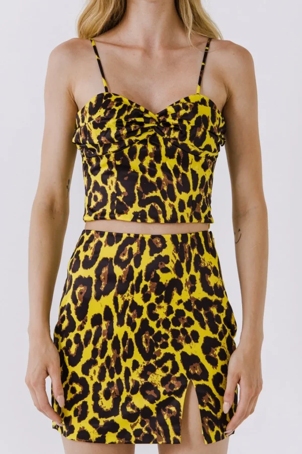 ENDLESS ROSE Tops*- Animal Print Tank Top YELLOWMULTI
