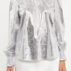 ENDLESS ROSE Shirts & Blouses*- Animal Print Smocked Blouse SILVER