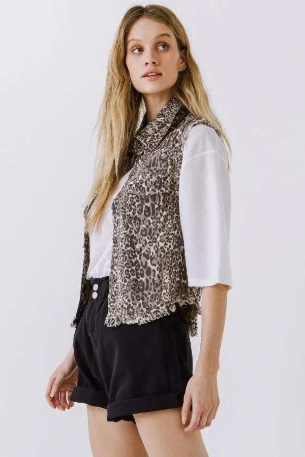 ENDLESS ROSE Jackets & Coats*- Animal Print Vest