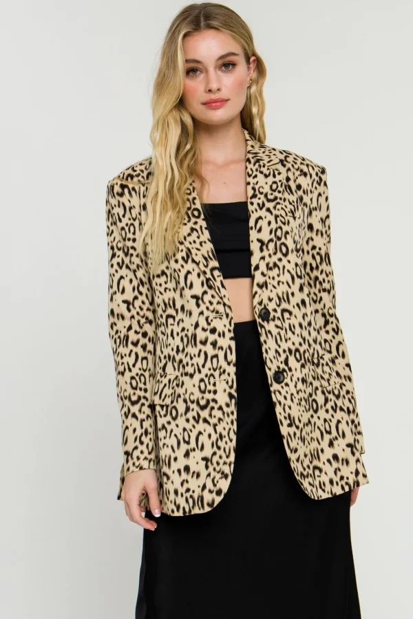 ENDLESS ROSE Jackets & Coats | Tops*- Animal Print Jacket BEIGEMULTI