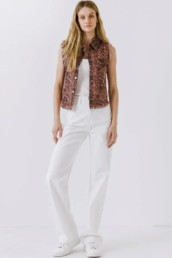 ENDLESS ROSE Jackets & Coats*- Animal Print Vest