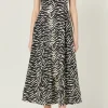 ENDLESS ROSE Tops*- Animal Tiger Print Maxi Dress BLACK/IVORY