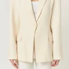 ENDLESS ROSE Matching Sets | Jackets & Coats*- Ashton Fitted Long Sleeve Buttoned Linen Jacket IVORY