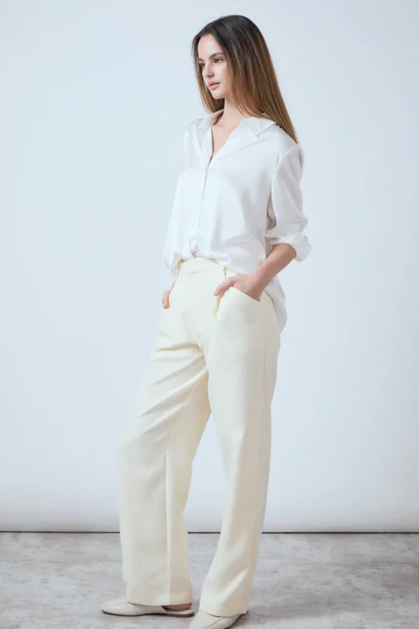 ENDLESS ROSE Matching Sets | Pants*- Ashton High Waisted Pleated Linen Pants BUTTER
