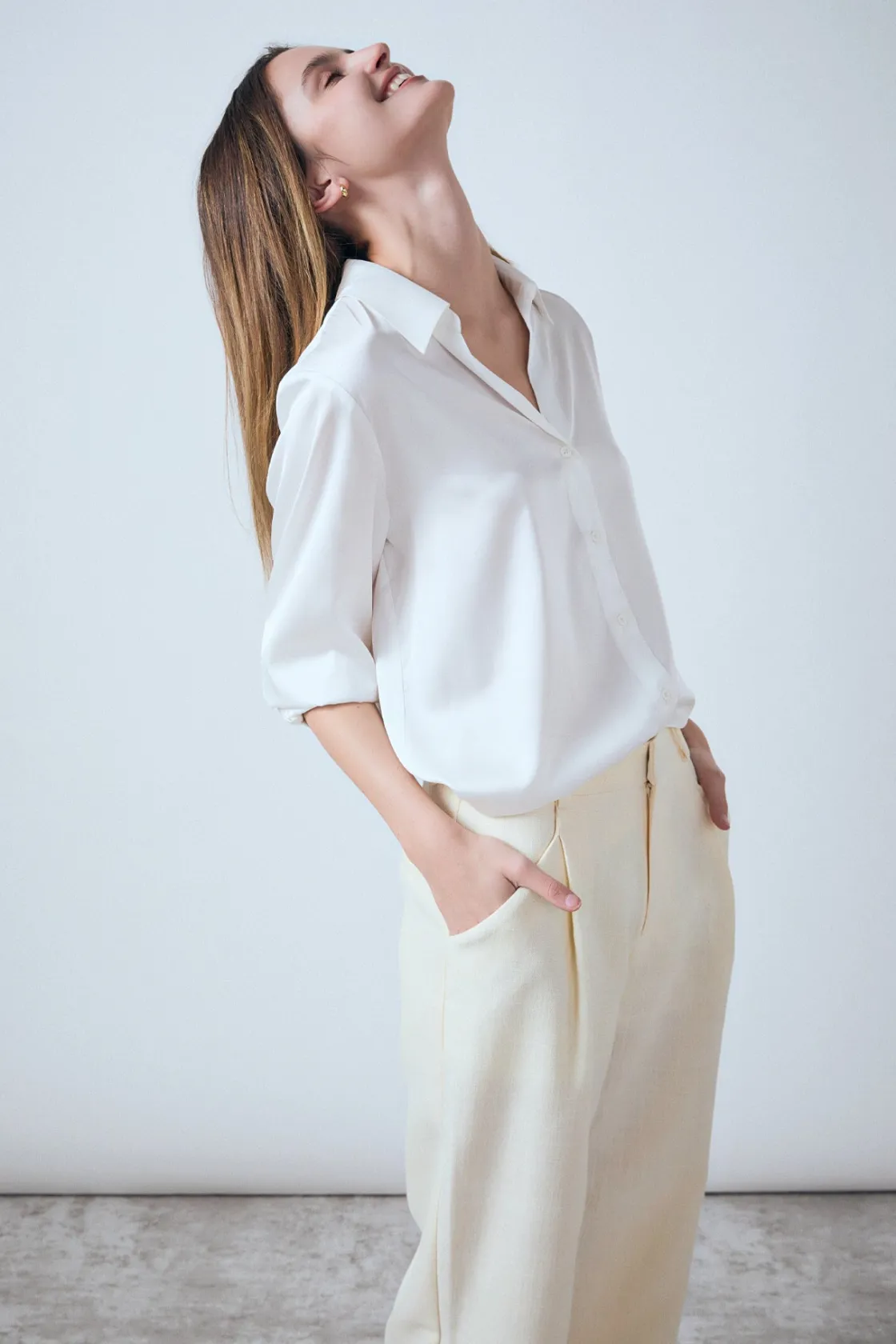 endless_rose__ashton_high_3.webp ENDLESS ROSE Matching Sets | Pants*- Ashton High Waisted Pleated Linen Pants BUTTER