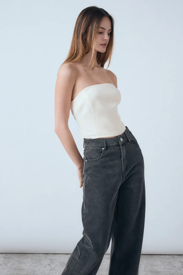 ENDLESS ROSE Matching Sets | Tops*- Ashton Linen Tube Top BUTTER