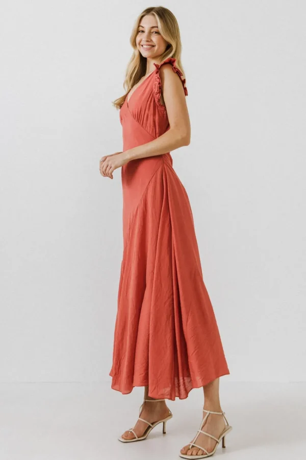 ENDLESS ROSE White Dresses | Tops*- Asymmetrical Ruffle Maxi Dress